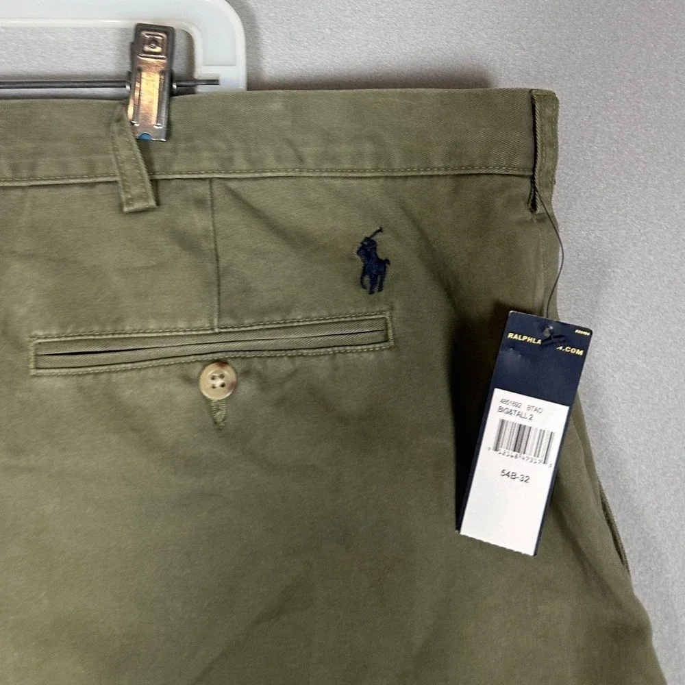 NEW Polo Ralph Lauren Preston Pants Mens 54X29 Big Tall Olive Green Khakis Chino